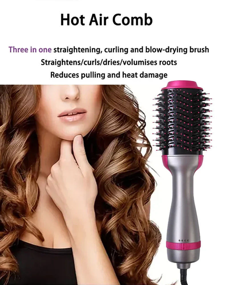 3 In 1 Hot Air Styling Comb for Straight Curly Hair