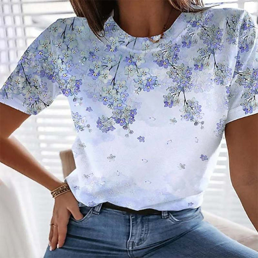 Vintage™ | T-Shirt Met Bloemenprint