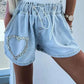 Ayla™ l Rhinestone Heart Shorts