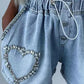Ayla™ l Rhinestone Heart Shorts